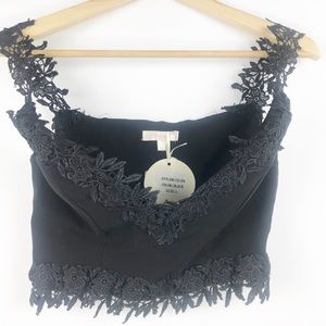 NWT Luxxel Off Shoulder Lace Crop Top size L